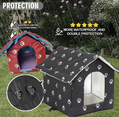 Smart Shelter Pro L – Całoroczny Wodoodporny i Ocieplany Domek / Budka dla Kota na Zewnątrz (45 x 43 x 40 cm)