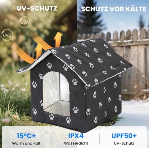 Smart Shelter Pro L – Całoroczny Wodoodporny i Ocieplany Domek / Budka dla Kota na Zewnątrz (45 x 43 x 40 cm)