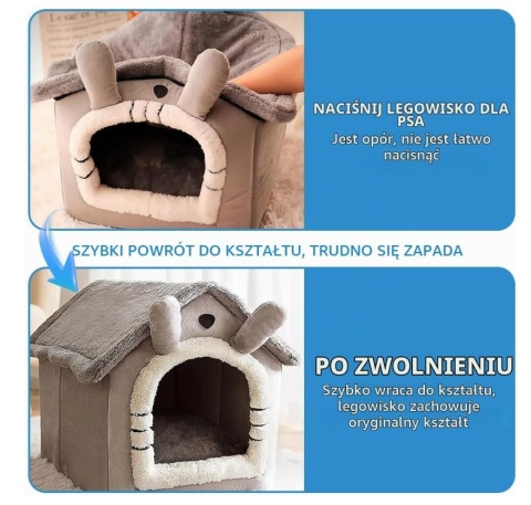 Smart Cave Velvet M – Pluszowy Ocieplany Domek / Legowisko Jaskinia dla Kota i Małego Psa (35 x 38 x 40 cm)