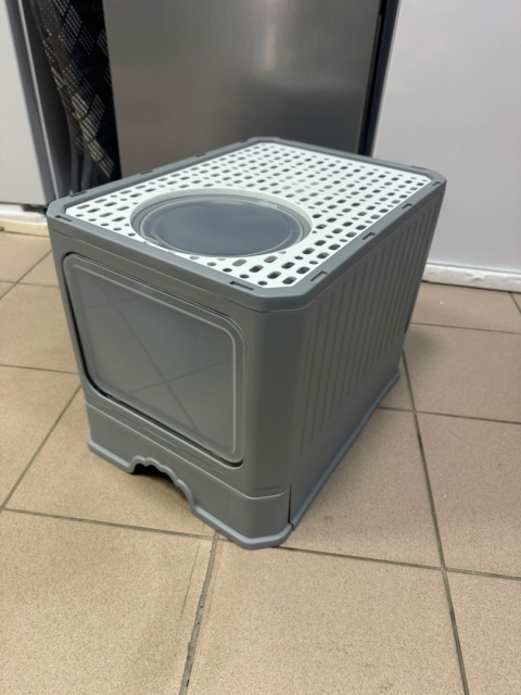 Smart Cat Pro – Duża Składana Zamknięta Kuweta dla Kota z Wysuwaną Szufladą i Systemem Top Entry (51 x 35,5 x 38 cm)