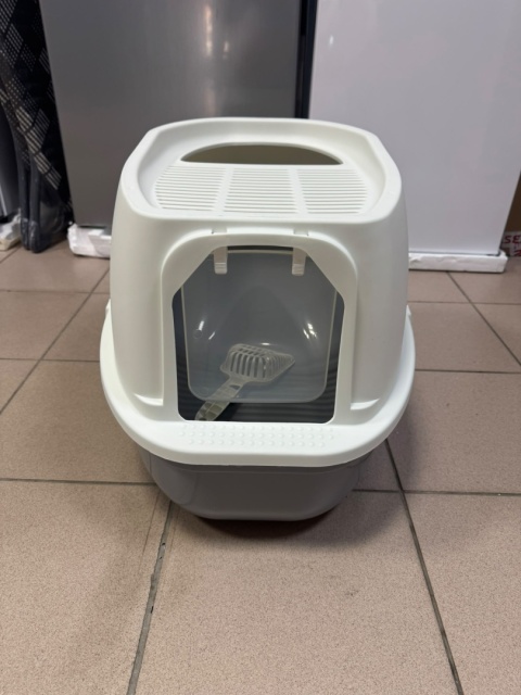 Smart Cat Pro– Duża Składana Zamknięta Kuweta dla Kota z Wyjściem Górnym i Kratką Filtrującą (60 x 41 x 41 cm)