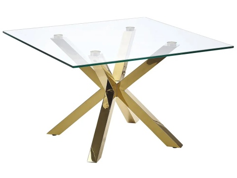 Beliani® Starlight – Kwadratowy Szklany Stolik Kawowy w Stylu Glamour (70 x 70 x 44 cm)