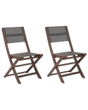 Beliani® Cesana – Zestaw 2 Składanych Krzeseł Ogrodowych z Drewna Akacjowego (57 x 50 x 90 cm)