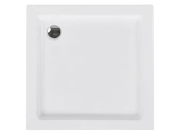 Beliani® Ampay – Kwadratowy Brodzik Prysznicowy z Syfonem i Korkiem Klik-Klak (80 x 80 x 5 cm)