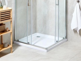 Beliani® Ampay – Kwadratowy Brodzik Prysznicowy z Syfonem i Korkiem Klik-Klak (80 x 80 x 5 cm)