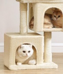 Smart Cat® Pro M – Mały Dwupoziomowy Drapak dla Kociąt i Małych Kotów z 2 Domkami (40 x 30 x 67 cm)
