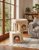 Smart Cat® Pro M – Mały Dwupoziomowy Drapak dla Kociąt i Małych Kotów z 2 Domkami (40 x 30 x 67 cm)