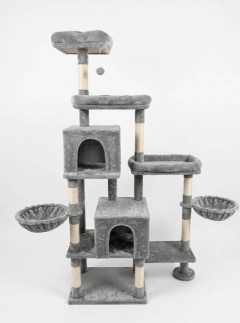 Smart Cat® Pro XL – Wysoki Wielopoziomowy Drapak dla Dużych Kotów z Obrotowym Modułem (55 x 40 x 185 cm)