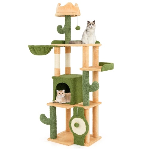 Smart Cat® Cactus Oasis – Designowy Wysoki Drapak dla Kota Stylizowany na Kaktus (49 x 41 x 160 cm)