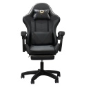 Ergonomiczny Obrotowy Fotel Gamingowy i Biurowy z Podnóżkiem Player (Czarny)