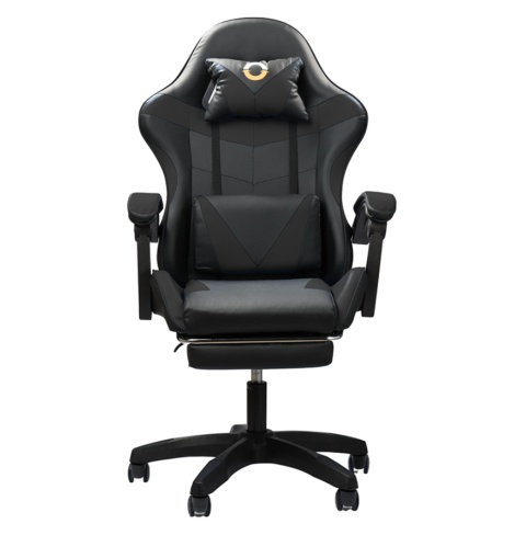 Ergonomiczny Obrotowy Fotel Gamingowy i Biurowy z Podnóżkiem Player (Czarny)