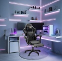 Ergonomiczny Obrotowy Fotel Gamingowy i Biurowy z Podnóżkiem Player (Czarny)