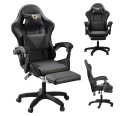 Ergonomiczny Obrotowy Fotel Gamingowy i Biurowy z Podnóżkiem Player (Czarny)