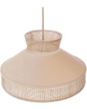 Beliani® BATALI – Elegancka Lampa Wisząca Rattanowa z Welurowym Akcentem (45 x 45 x 167 cm)