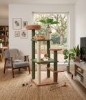 Smart Cat® Forest Oasis – Wysoki Drapak dla Kota Stylizowany na Drzewo ze Sztuczną Rośliną i Szczotką (49 x 48 x 152 cm)
