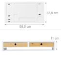 Relaxdays® – Ergonomiczna Podstawka pod Monitor z 2 Szufladami i Organizerem XL (58,5 x 32,5 x 11 cm)
