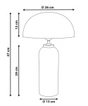 Beliani® JALANGI – Elegancka Metalowa Lampa Stołowa / Biurkowa z Kopułowym Kloszem (26 x 26 x 47 cm)