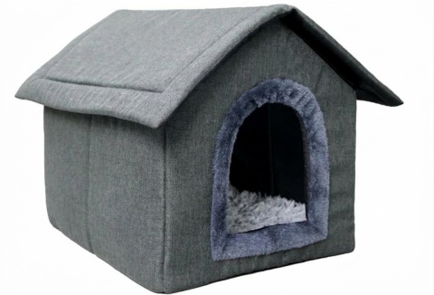 Smart Pet® Cozy Haven – Składana Buda / Domek Jaskinia dla Kota i Małego Psa z Pluszową Poduszką (40 x 35 x 40 cm)