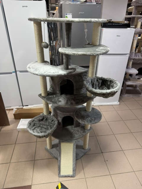 Smart Cat® Corner King – Narożny Wielopoziomowy Drapak dla Kota z Tunelem, 2 Domkami i 2 Hamakami