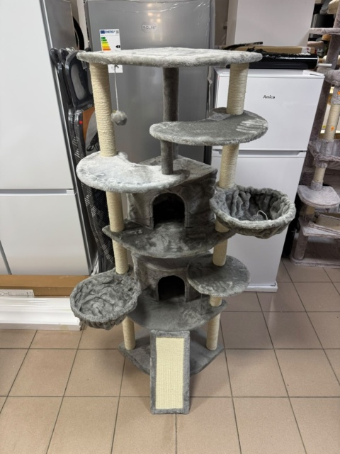 Smart Cat® Corner King – Narożny Wielopoziomowy Drapak dla Kota z Tunelem, 2 Domkami i 2 Hamakami