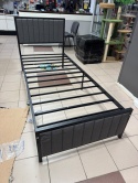 Vasagle® DUPON – Minimalistyczne Łóżko Metalowe Tapicerowane z Miękkim Wezgłowiem (90 x 200 cm / 207 x 91,5 x 104 cm)