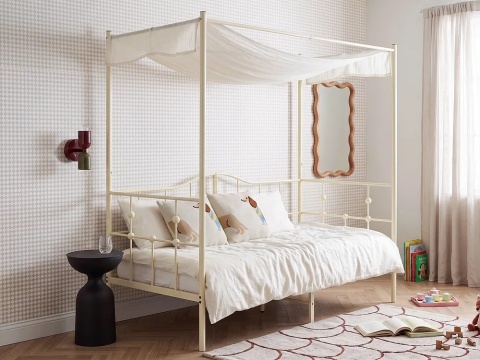 Beliani® ARTONNE – Eleganckie Metalowe Łóżko z Baldachimem (90 x 200 cm / 207 x 96 x 193 cm)