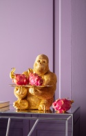 KARE Design® Gorilla Butler – Designerska Złota Figurka Dekoracyjna z Tacą (28,5 x 32 x 37 cm)