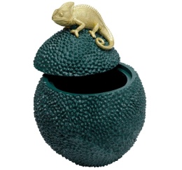 KARE Design® Deco Box Chameleon – Designerska Puszka / Pojemnik Dekoracyjny z Pokrywką (25 x 25 x 34 cm)