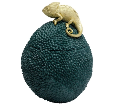 KARE Design® Deco Box Chameleon – Designerska Puszka / Pojemnik Dekoracyjny z Pokrywką (25 x 25 x 34 cm)