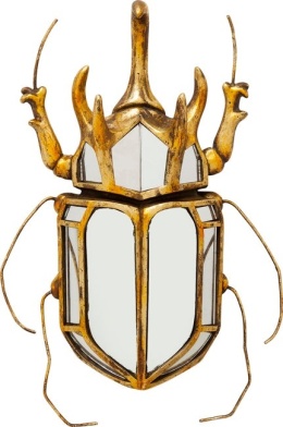 KARE Design® Beetle Mirror – Unikatowa Dekoracja Ścienna / Lustro w Kształcie Żuka (27,5 x 6,5 x 36,5 cm)