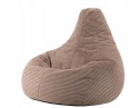 icon Dalton Cord – Duży Kordowy Fotel Pufa / Bean Bag z Wypełnieniem (90 x 84 x 73 cm) – Super Miękki Kord– Kolor: Mocca