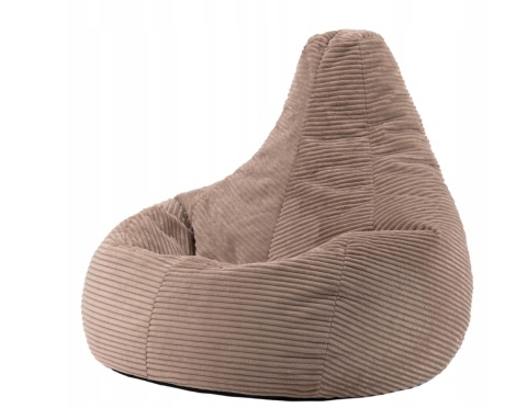 icon Dalton Cord – Duży Kordowy Fotel Pufa / Bean Bag z Wypełnieniem (90 x 84 x 73 cm) – Super Miękki Kord– Kolor: Mocca