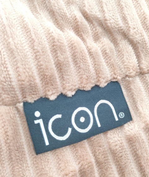 icon Dalton Cord – Duży Kordowy Fotel Pufa / Bean Bag z Wypełnieniem (90 x 84 x 73 cm) – Super Miękki Kord– Kolor: Mocca