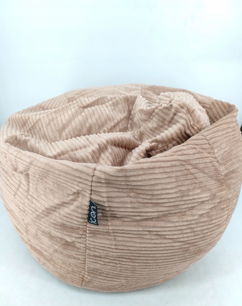 icon Dalton Cord – Duży Kordowy Fotel Pufa / Bean Bag z Wypełnieniem (90 x 84 x 73 cm) – Super Miękki Kord– Kolor: Mocca