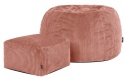 icon® Kingston Cord Lounge Chair & Footstool – Sztruksowy Zestaw Relaksacyjny Worek Sako z Podnóżkiem