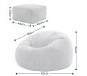 icon® Kingston Cord Lounge Chair & Footstool – Sztruksowy Zestaw Relaksacyjny Worek Sako z Podnóżkiem