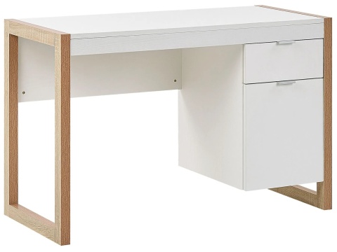 Beliani® JOHNSON – Skandynawskie Biurko Home Office z Szufladą i Szafką (112 x 50 x 76 cm) – Trwała Płyta Wiórowa
