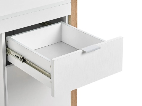 Beliani® JOHNSON – Skandynawskie Biurko Home Office z Szufladą i Szafką (112 x 50 x 76 cm) – Trwała Płyta Wiórowa