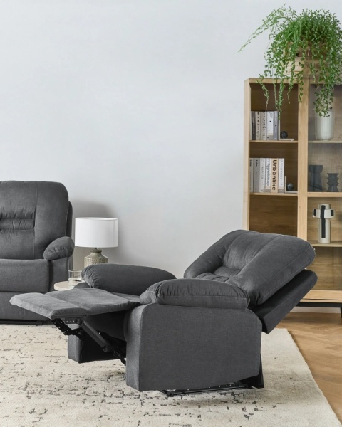 Beliani® BERGEN – Rozkładany Fotel Relaksacyjny z Podnóżkiem (90 x 72 x 101 cm) – Tkanina Hydrofobowa, Sprężyny Kieszeniowe
