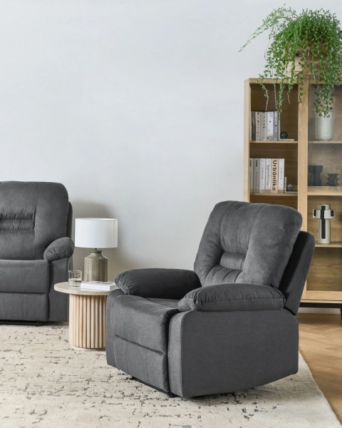 Beliani® BERGEN – Rozkładany Fotel Relaksacyjny z Podnóżkiem (90 x 72 x 101 cm) – Tkanina Hydrofobowa, Sprężyny Kieszeniowe
