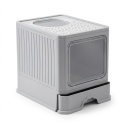 Smart Cat Pro – Duża Składana Zamknięta Kuweta dla Kota z Wysuwaną Szufladą i Systemem Top Entry (51 x 35,5 x 38 cm)