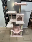 Smart Cat® Sweet Rose – Pastelowy Wielopoziomowy Drapak dla Kota z Hamakiem, Jaskinią i 2 Platformami (50 x 40 x 137,7 cm)