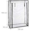 Szklarnia foliowa Relaxdays na pomidory – 150 x 100 x 50 cm, przezroczysta/czarna