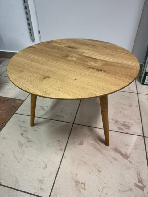 Stolik z Litego Dębu, Okrągły, Średnica 60 cm oak Stolik z Litego Dębu, Okrągły, Średnica 60 cm oak