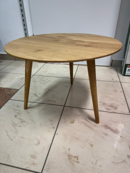 Stolik z Litego Dębu, Okrągły, Średnica 60 cm oak