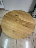 Stolik z Litego Dębu, Okrągły, Średnica 60 cm oak
