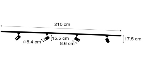 Qazqa - Nowoczesny System Szynowy Czarny 4-Światłowy 1-Fazowy - Yade Qazqa - Nowoczesny System Szynowy Czarny 4-Światłowy 1-Fazowy - Yade