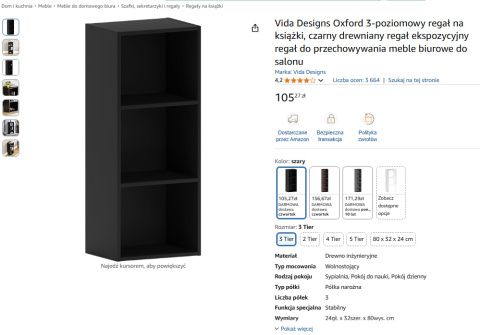 Vida Designs Oxford – 3-poziomowy regał na książki Vida Designs Oxford – 3-poziomowy regał na książki