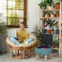 Relaxdays aksamitny stołek/ pufa z miejscem do przechowywania, elegancki siedzisko do salonu