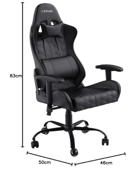 Trust Gaming GXT 708 Resto – krzesło gamingowe, czarne, ergonomiczne Trust Gaming GXT 708 Resto – krzesło gamingowe, czarne, ergonomiczne
